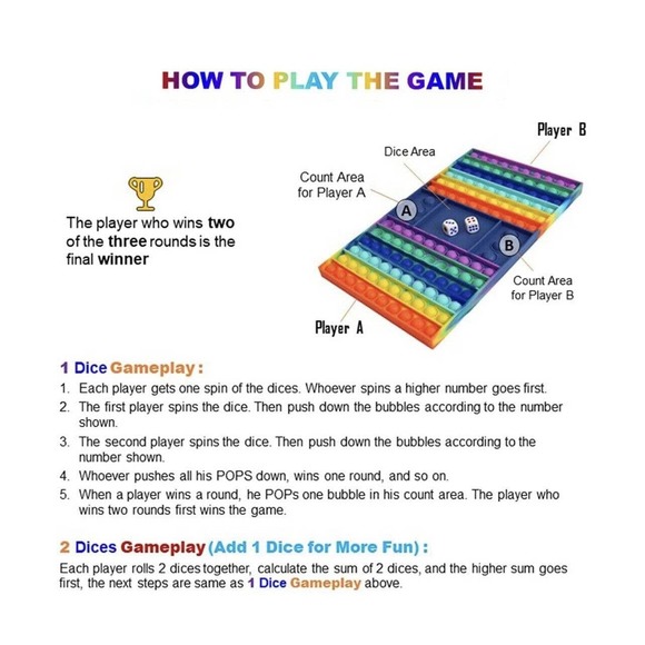 BOGO - Top Trenz XXL Jumbo OMG Pop Fidgety Game Board Great for Travel - Picture 2 of 7